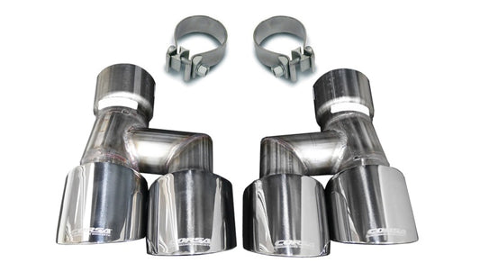 Corsa 18-23 4.0in Twin Tip Polished Pro-Series Tip Kit Fits No-Valve Mustang Exhaust Clamps Inc - Burkken Auto Parts