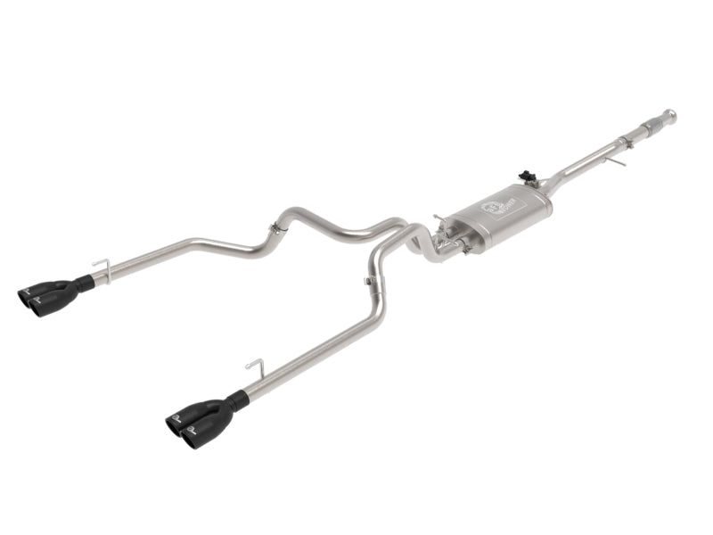 aFe Gemini XV 3in 304 SS Cat-Back Exhaust w/ Cutout 19-21 GM Silverado/Sierra 1500 V8- w/ Black Tips - Burkken Auto Parts