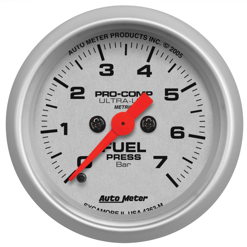 AutoMeter Gauge Fuel Pressure 2-1/16in. 7 Bar Electric Ultra-Lite - Burkken Auto Parts