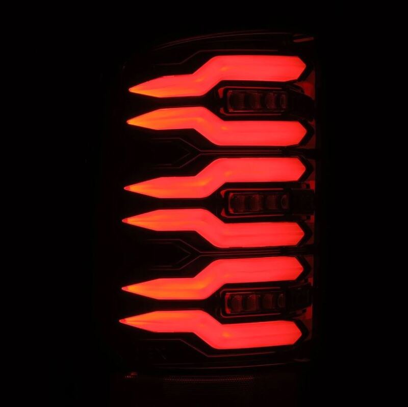 AlphaRex 07-13 GMC Sierra 1500/2500HD/3500HD Luxx Series LED Tail Lights - Alpha Black - Burkken Auto Parts