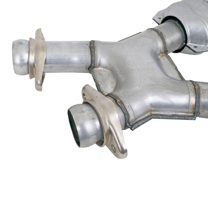 BBK 79-93 Mustang 5.0 Short Mid X Pipe w Catalytic Converters 2-1/2 For Automatic Long Tube Headers - Burkken Auto Parts