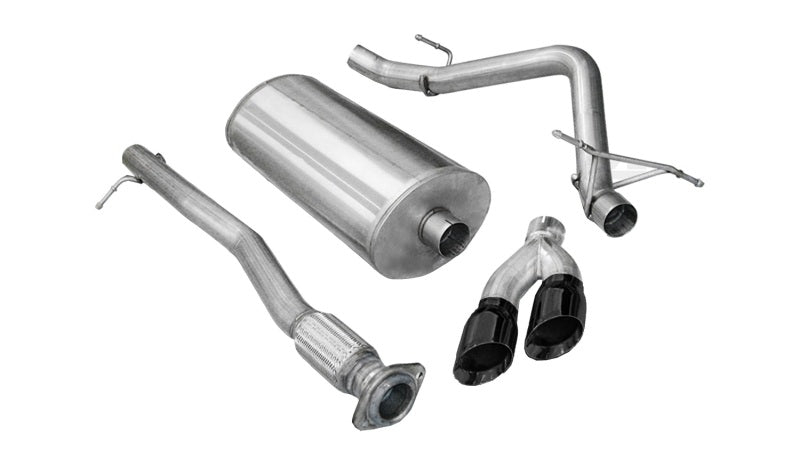 Corsa 2011-2013 GMC Sierra Ext. Cab/Std. Bed 1500 6.2L V8 Black Sport Cat-Back Exhaust - Burkken Auto Parts
