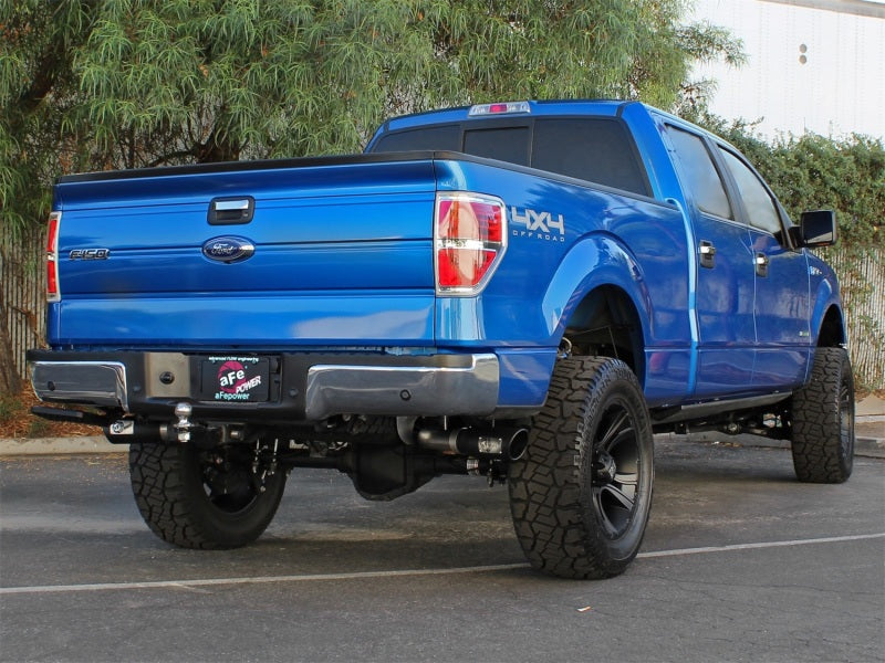aFe MACHForce XP Exhaust 3in SS Dual Side Exit CB w/ Black Tips 11-14 Ford F150 EcoBoost V6-3.5L TT - Burkken Auto Parts