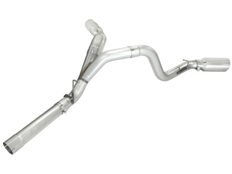aFe MACHForce XP Exhaust Aluminized Dual Split DPF Back 11-15 GM Diesel Truck V8-6.6L (td) (pol tip) - Burkken Auto Parts