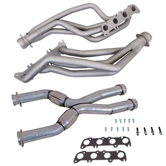 BBK 86-04 Ford Mustang Coyote Swap 1-3/4in Long Tube Headers w/High Flow Catted X-Pipe (Ti Ceramic) - Burkken Auto Parts