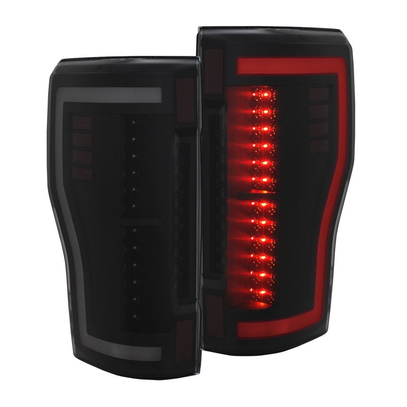 ANZO 2017+ Ford F-250 LED Taillights - Black/Smoke - Burkken Auto Parts