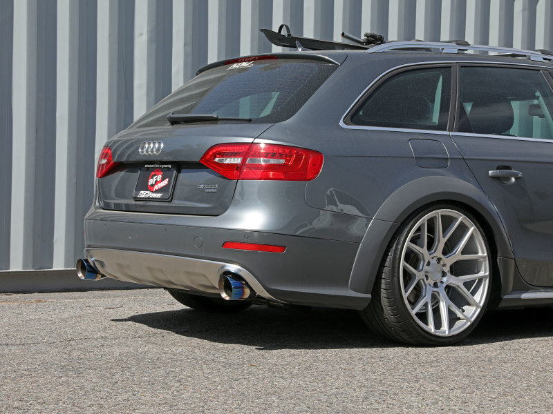 afe MACH Force-Xp 13-16 Audi Allroad L4 SS Axle-Back Exhaust w/ Blue Flame Tips - Burkken Auto Parts