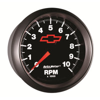 AutoMeter Gauge Tachometer 3-3/8in. 10K RPM In-Dash Chevy Red Bowtie Black - Burkken Auto Parts