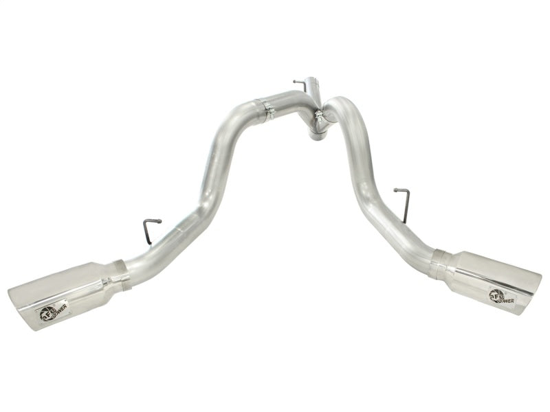 aFe MACHForce XP Exhaust Aluminized Dual Split DPF Back 11-15 GM Diesel Truck V8-6.6L (td) (pol tip) - Burkken Auto Parts