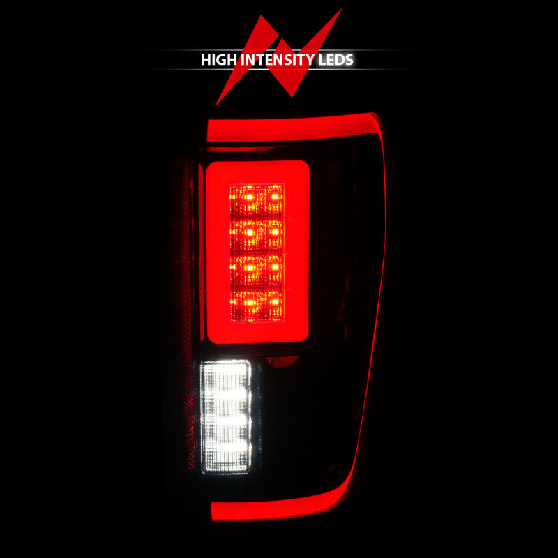 ANZO 21-23 Ford F-150 LED Taillights Seq. Signal w/BLIS Cover - Black Smoke - Burkken Auto Parts