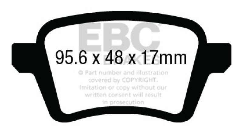 EBC 13+ Fiat 500L 1.4 Turbo Greenstuff Rear Brake Pads - Burkken Auto Parts