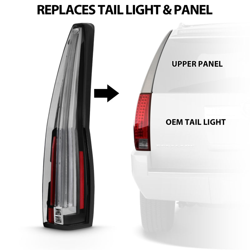 ANZO 2007-2014 Cadillac Escalade Led Taillights Red/Clear - Burkken Auto Parts