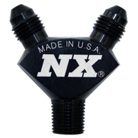 Nitrous Express 1/8NPT x 3AN x 3AN Billet Pure-Flo Y Fitting - Black - Burkken Auto Parts