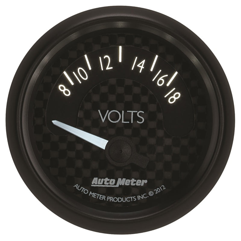 Autometer GT Series 52mm Short Sweep Electronic 8-18 Volts Voltmeter - Burkken Auto Parts