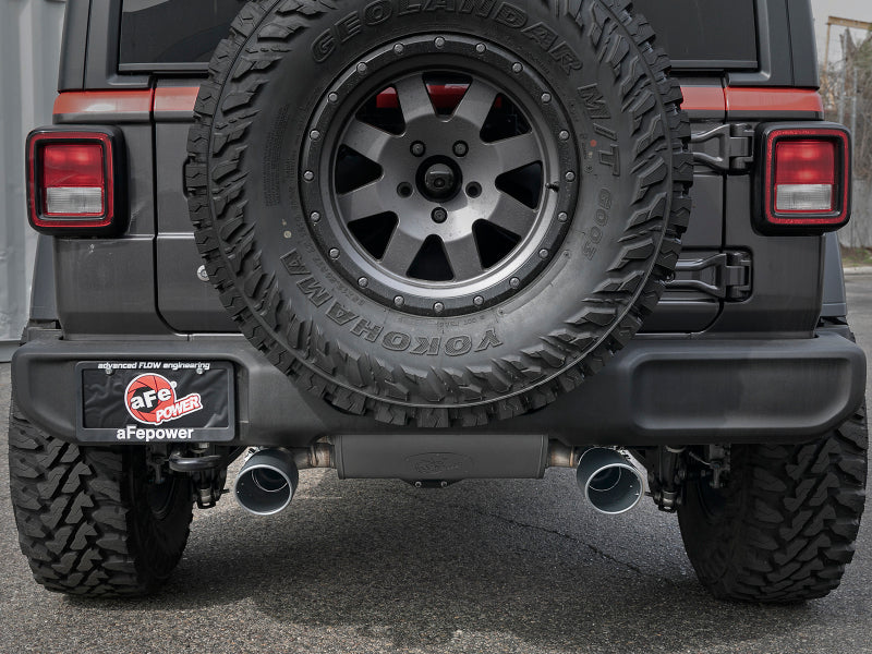 aFe Rebel Series 2.5in 409 SS Cat-Back Exhaust w/ Black Tips 18-19 Jeep Wrangler (JL) V6 3.6L - Burkken Auto Parts