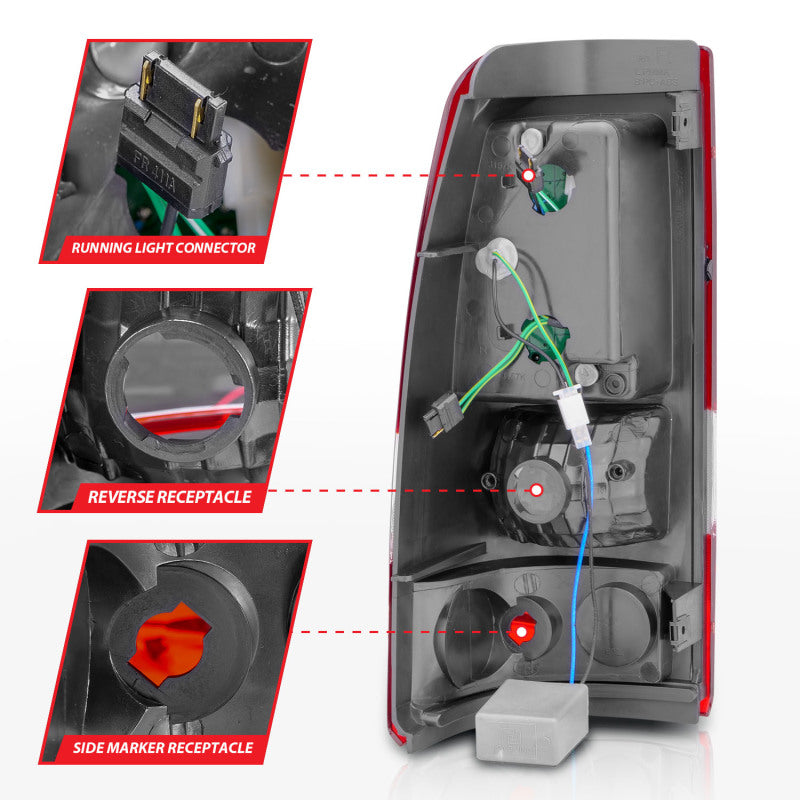 ANZO 2003-2006 Chevrolet Silverado 1500 LED Taillights Red/Clear - Burkken Auto Parts