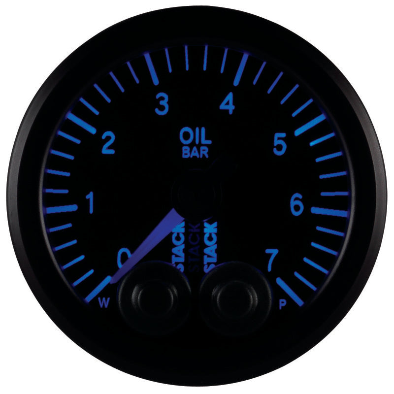 Autometer Stack 52mm 0-7 Bar M10 Male Pro-Control Oil Pressure Gauge - Black - Burkken Auto Parts
