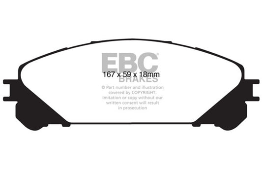 EBC 15+ Lexus NX200t 2.0 Turbo Redstuff Front Brake Pads - Burkken Auto Parts