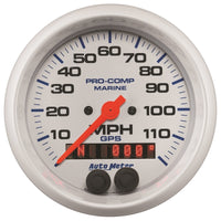 Autometer Gauge GPS Speedometer 3-3/8in 120 MPH Marine White Gauge - Burkken Auto Parts