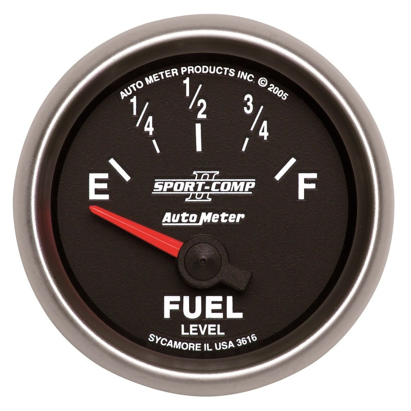 Autometer Sport-Comp II 52mm 240-33 ohms Short Seeep Electronic Fuel Level Gauge - Burkken Auto Parts