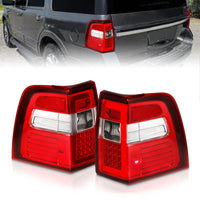 ANZO 07-17 For Expedition LED Taillights w/ Light Bar Chrome Housing Red/Clear Lens - Burkken Auto Parts