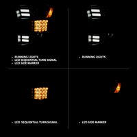 ANZO 15-17 Ford F-150 Proj Headlights w/ Plank Style Design Chrome w/ Amber Sequential Turn Signal - Burkken Auto Parts