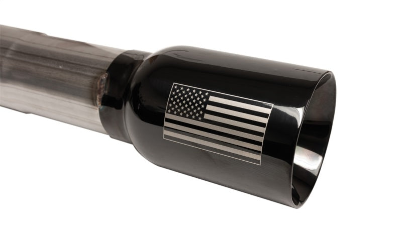 Corsa 07-18 Jeep Wrangler JKU 3.6L/3.8L 2.75in Sport Cat-Back Exhaust w/ 4in American Flag BlacTips - Burkken Auto Parts
