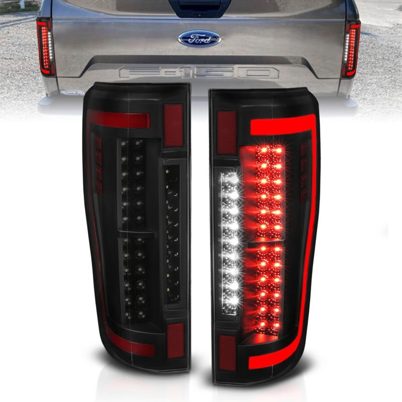 ANZO 2017+ Ford F-250 LED Taillights - Black/Smoke - Burkken Auto Parts