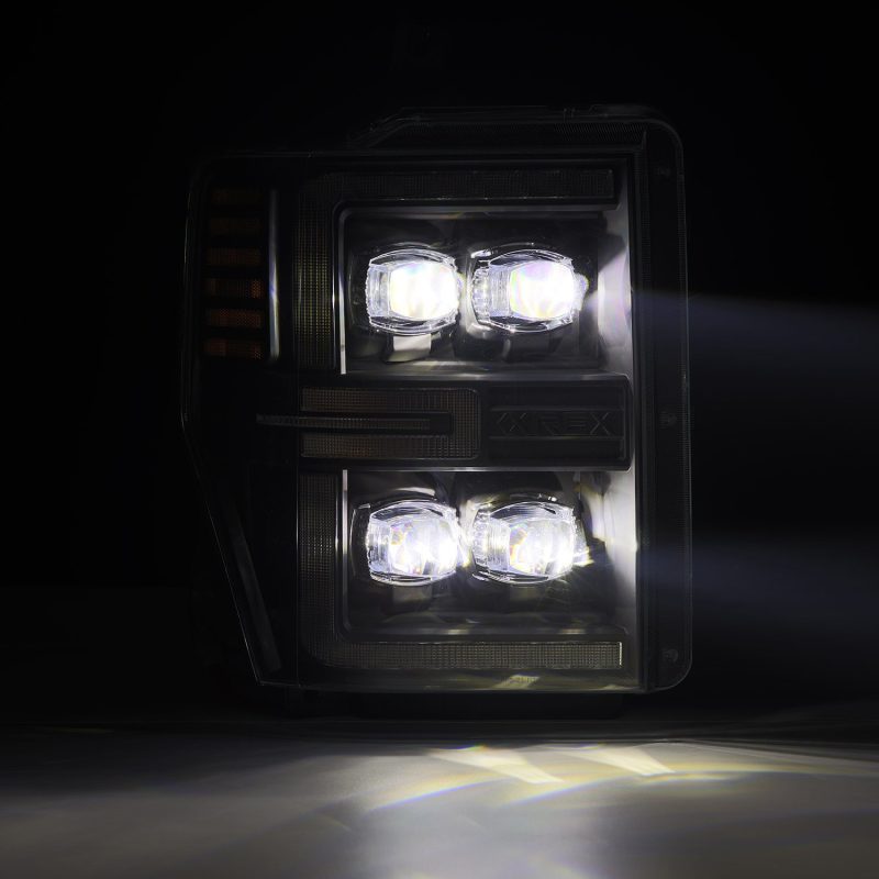 AlphaRex 08-10 Ford F250-550 NOVA-Series LED Projector Headlights Black w/Activ Light/Seq Signal - Burkken Auto Parts