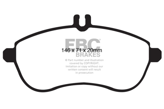 EBC 12-14 Mercedes-Benz C250 (W204) 1.8 Turbo Greenstuff Front Brake Pads - Burkken Auto Parts