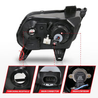 ANZO 2010-2014 Ford Mustang Projector Headlights w/ Halo Black (CCFL) - Burkken Auto Parts
