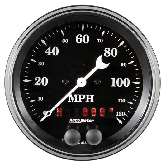 Auto Meter Gauge Speedometer 3 3/8in 120mph GPS Old Tyme Black - Burkken Auto Parts