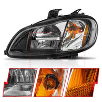ANZO 2002-2014 Freightliner M2 LED Crystal Headlights Black Housing w/ Clear Lens (Pair) - Burkken Auto Parts