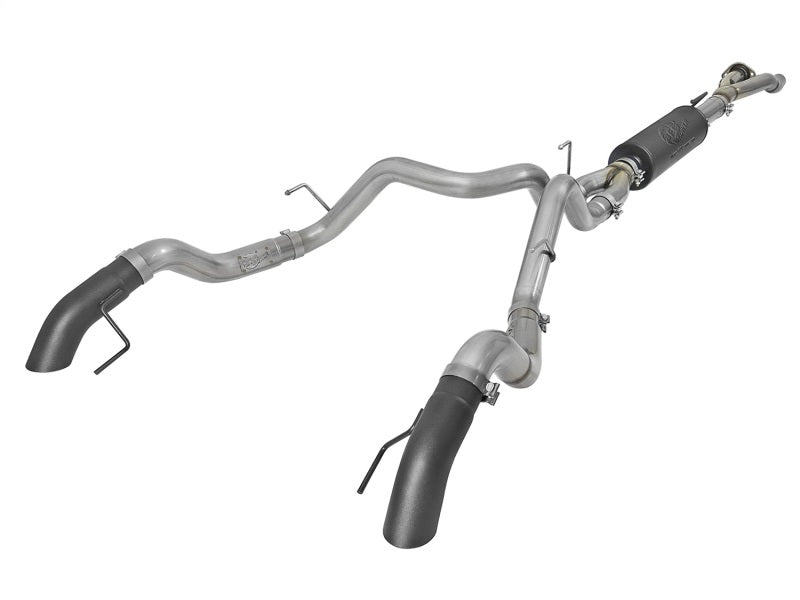 aFe MACH Force-Xp Cat-Back Exhaust w/Dual Hi-Tuck Tips Black 17-18 Ford F-150 Raptor V6-3.5L (tt) - Burkken Auto Parts