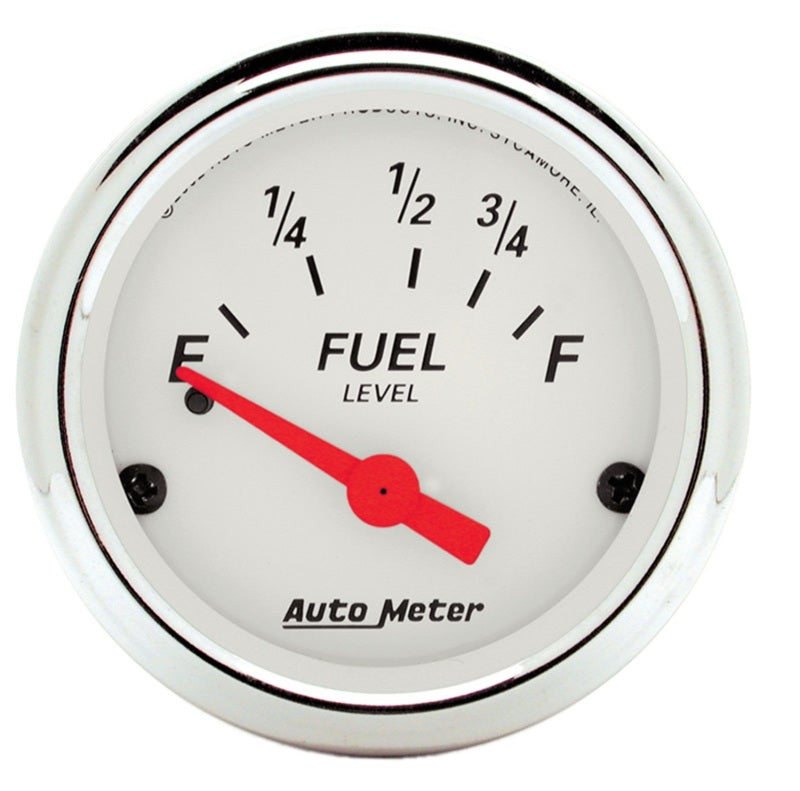 AutoMeter Gauge Fuel Level 2-1/16in. 73 Ohm(e) to 10 Ohm(f) Elec Arctic White - Burkken Auto Parts
