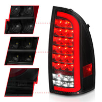 ANZO 05-15 Toyota Tacoma Full LED Tail Lights w/Light Bar Sequential Black Housing Smoke Lens - Burkken Auto Parts