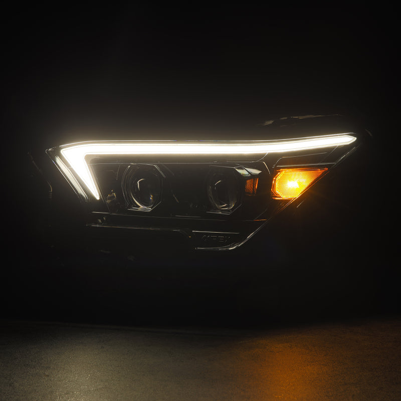 AlphaRex 23-24 Toyota Tacoma LUXX-Series LED Proj Headlights Alpha Blk w/Actv Light & Seq. Sig + DRL - Burkken Auto Parts