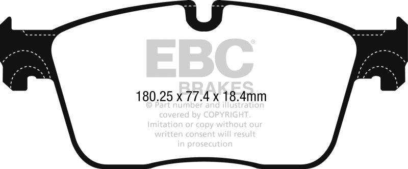 EBC 2016+ Jaguar F-Pace 2.0L TD (180) Greenstuff Front Brake Pads - Burkken Auto Parts