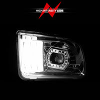 ANZO 05-09 Ford Mustang (w/Factory Halogen HL Only) Projector Headlights w/Light Bar Chrome Housing - Burkken Auto Parts