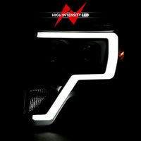 ANZO 2009-2014 Ford F-150 Projector Light Bar H.L Black Amber - Burkken Auto Parts