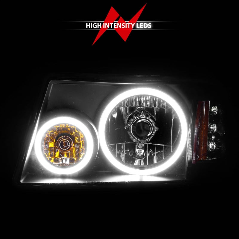 ANZO 2001-2011 Ford Ranger Projector Headlights w/ Halo Black (CCFL) 1 pc - Burkken Auto Parts