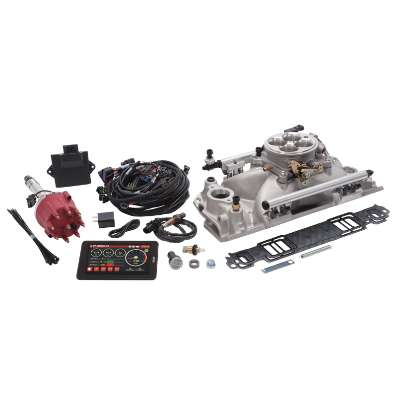 Edelbrock Pro Flo 4 EFI System Seq Port SBC 1986 & Earlier 625 Max HP 35lb/hr Satin Finish - Burkken Auto Parts