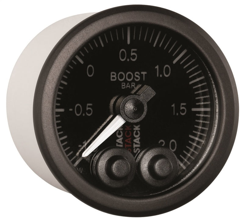 Autometer Stack 52mm -1 to +2 Bar (Incl T-Fitting) Pro-Control Boost Pressure Gauge - Black - Burkken Auto Parts