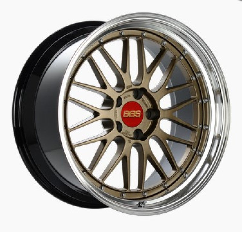 BBS LM 19x9.5 5x120 ET22 Satin Bronze Center/Bright Machined Lip/Blk Barrel Wheel -82mm PFS/Clip Req - Burkken Auto Parts