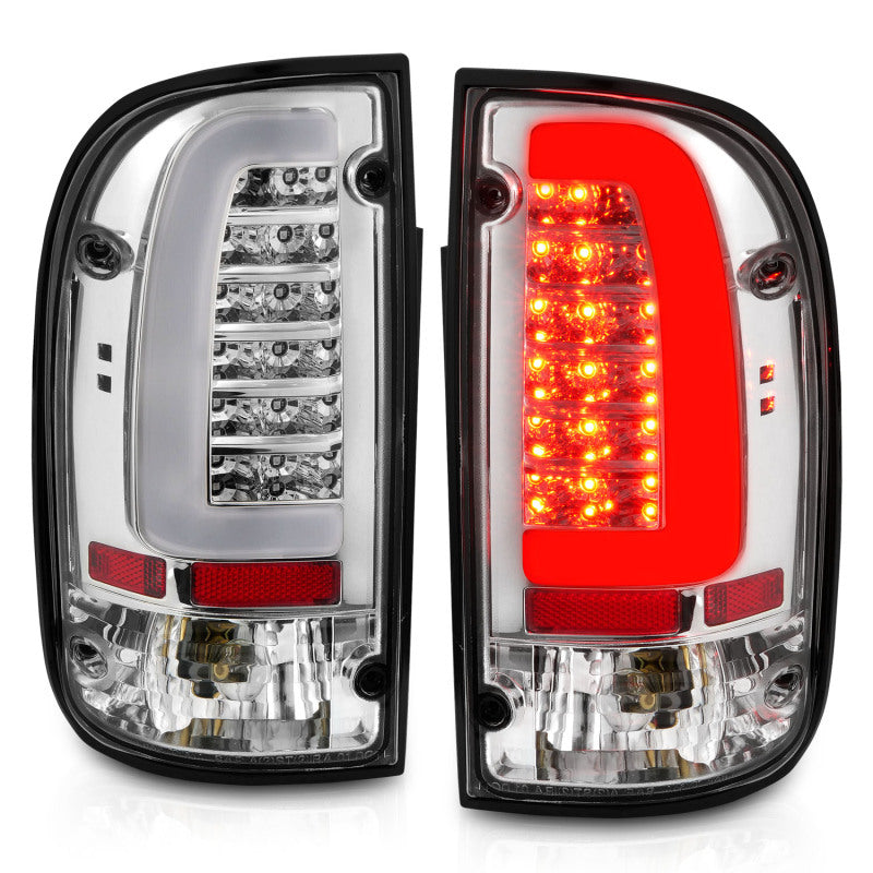 ANZO 95-00 Toyota Tacoma LED Taillights Chrome Housing Clear Lens (Pair) - Burkken Auto Parts