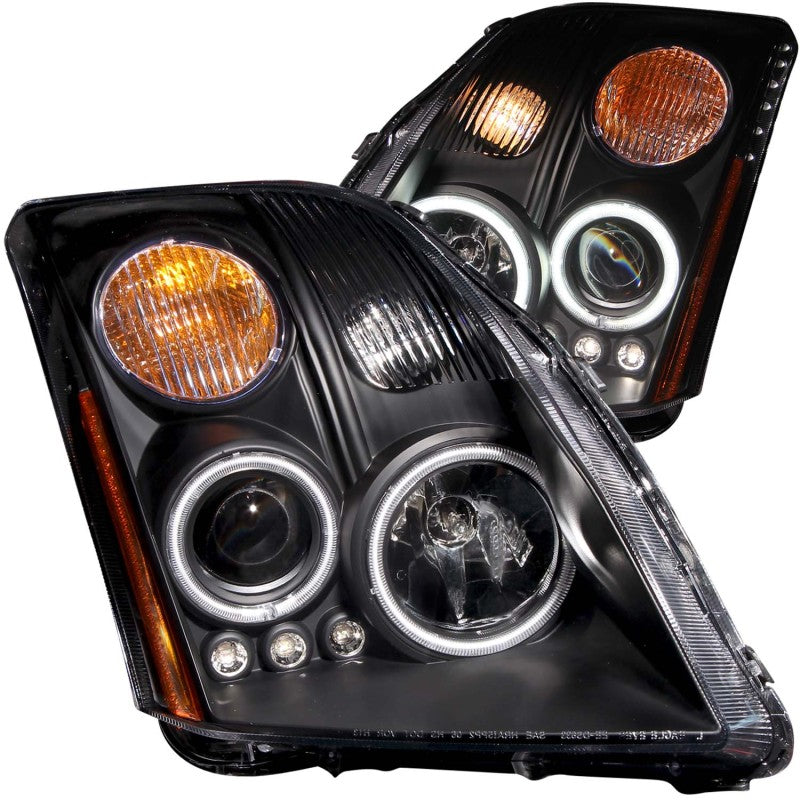 ANZO 2007-2012 Nissan Sentra Projector Headlights Black - Burkken Auto Parts
