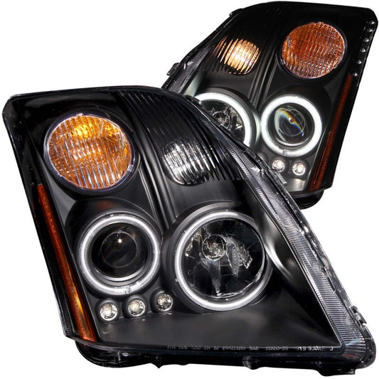 ANZO 2007-2012 Nissan Sentra Projector Headlights Black - Burkken Auto Parts