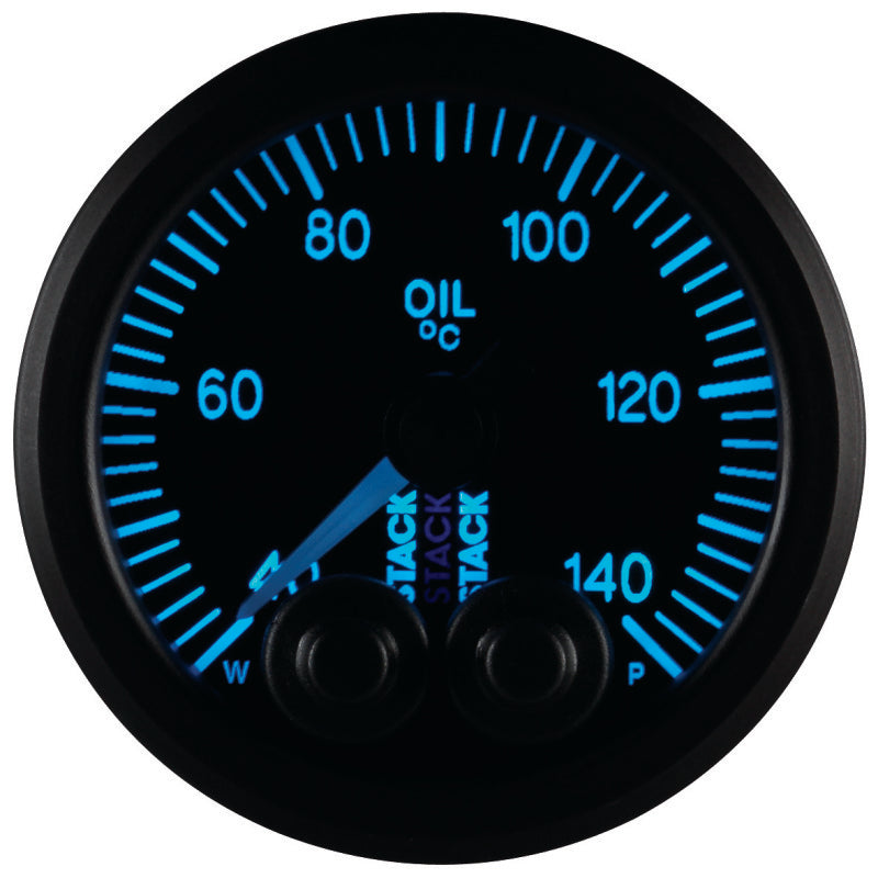 Autometer Stack 52mm 40-140 Deg C 1/8in NPTF Male Pro-Control Oil Temp Gauge - Black - Burkken Auto Parts