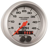 Autometer Marine Silver Ultra-Lite 3-3/8in 50MPH GPS Speedometer Gauge - Burkken Auto Parts