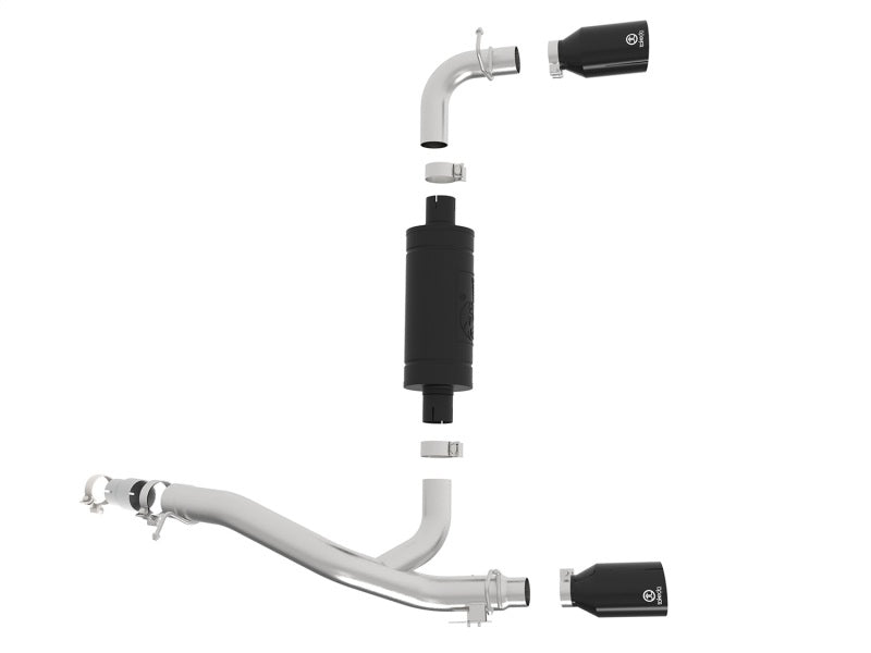 aFe Takeda 3in 304 SS Axle-Back Exhaust System w/ Black Tip 16-18 Ford Focus RS 2.3L (t) - Burkken Auto Parts